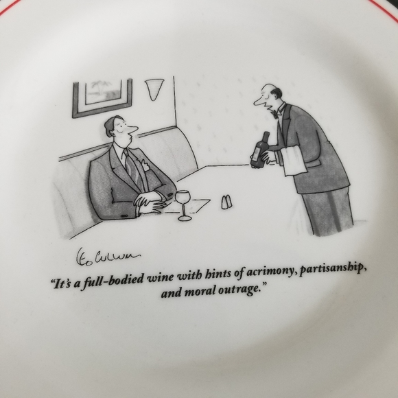 Restoration Hardware New Yorker Plate White Waiter Leo Cullum The Cartoon Bank - Picture 2 of 10